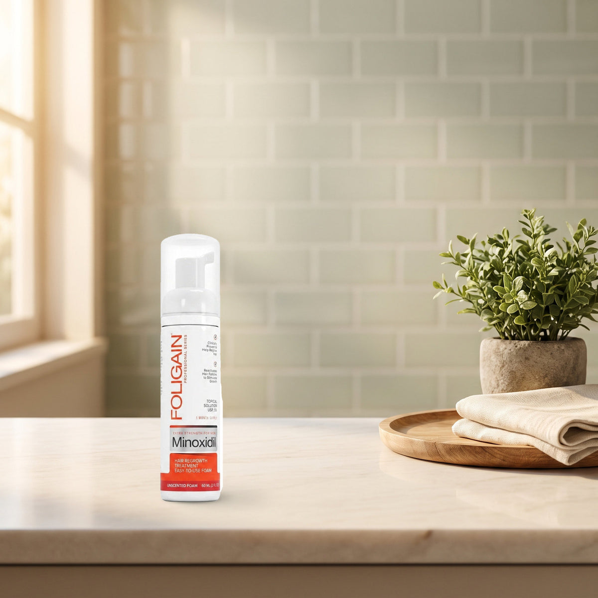 Foligain Minoxidil 5 % skum til mænd i hverdagen