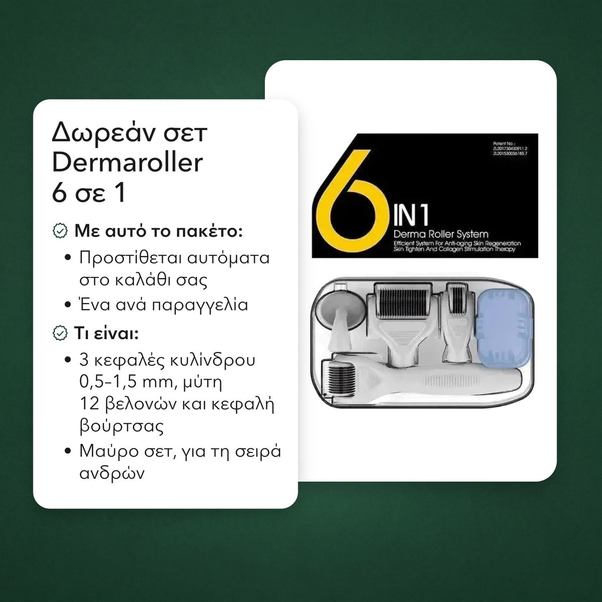 Δωρεάν σετ Dermaroller 6 σε 1
