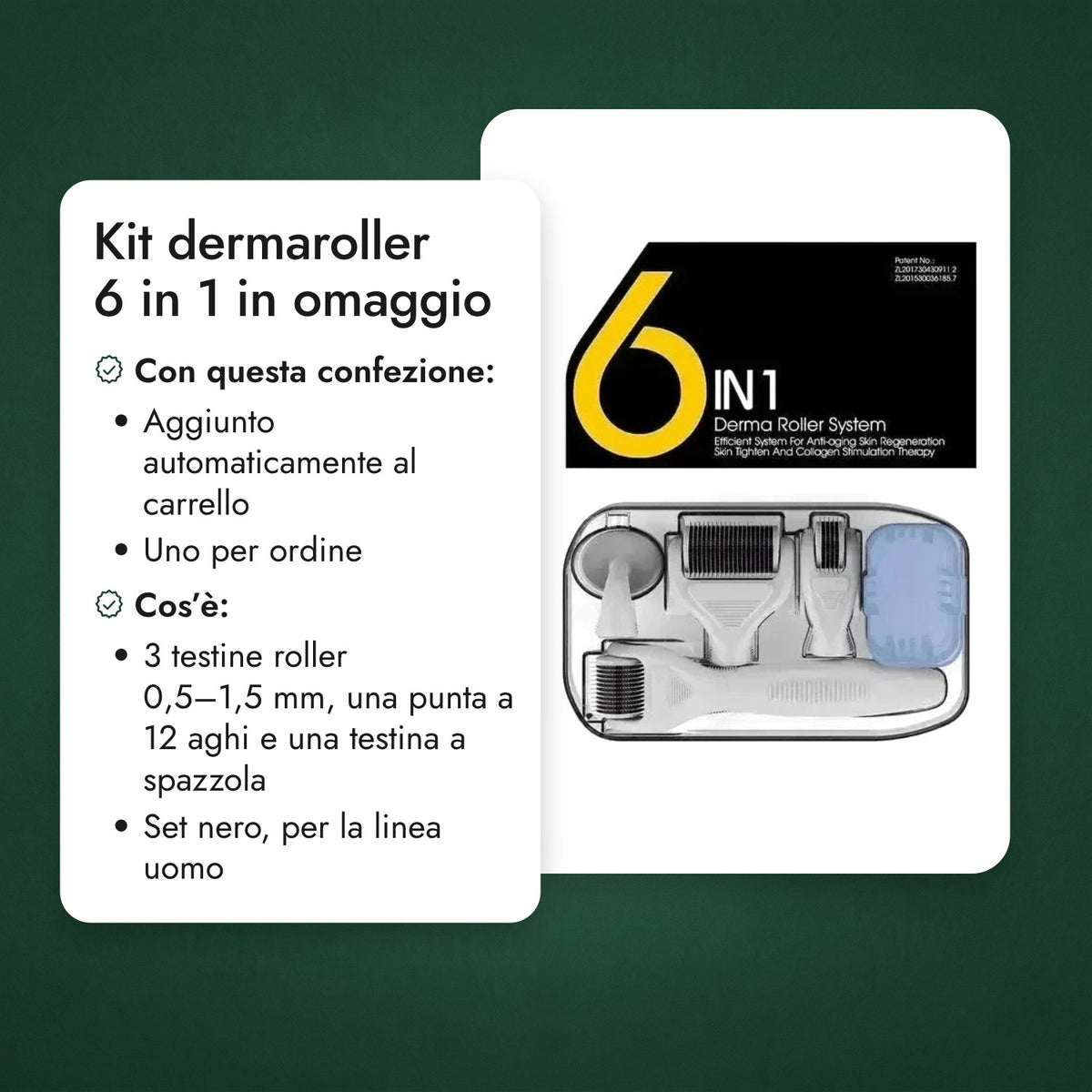 Kit dermaroller 6 in 1 in omaggio
