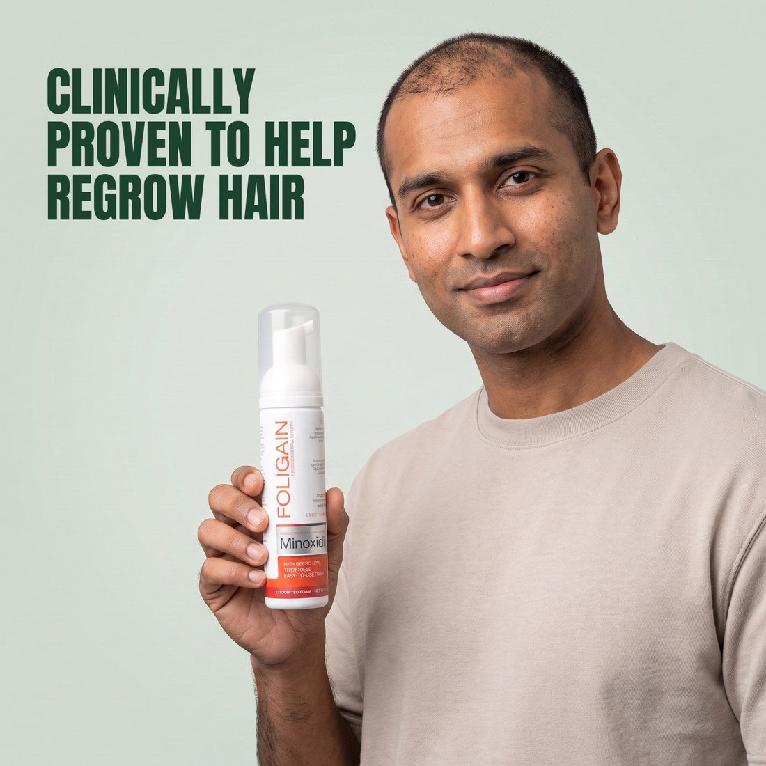 Foligain Minoxidil Foam 5% for Men - 9 Month Supply — product packaging on white background