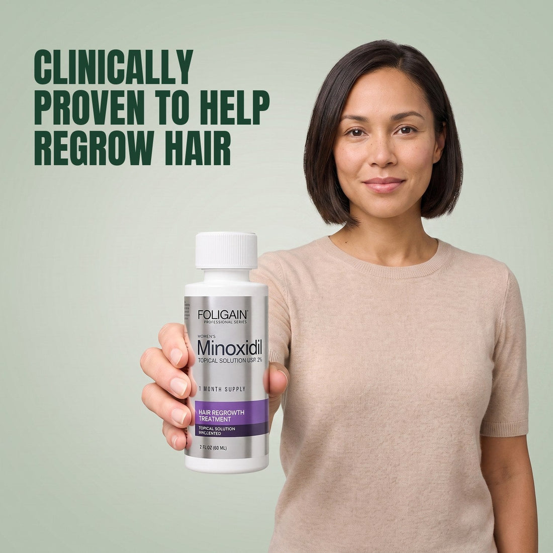 Foligain Minoxidil Lotion 2% for Women - 12 Month Supply — product packaging on white background
