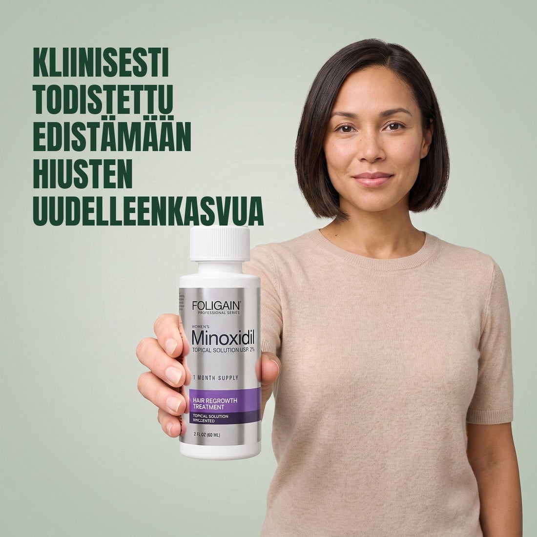 Foligain Minoxidil Lotion 2% for Women - 12 Month Supply — product packaging on white background