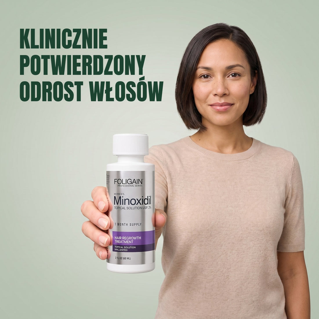 Foligain Płyn z Minoksydylem 2% dla Kobiet - Zapas na 12 miesięcy — opakowanie produktu na białym tle