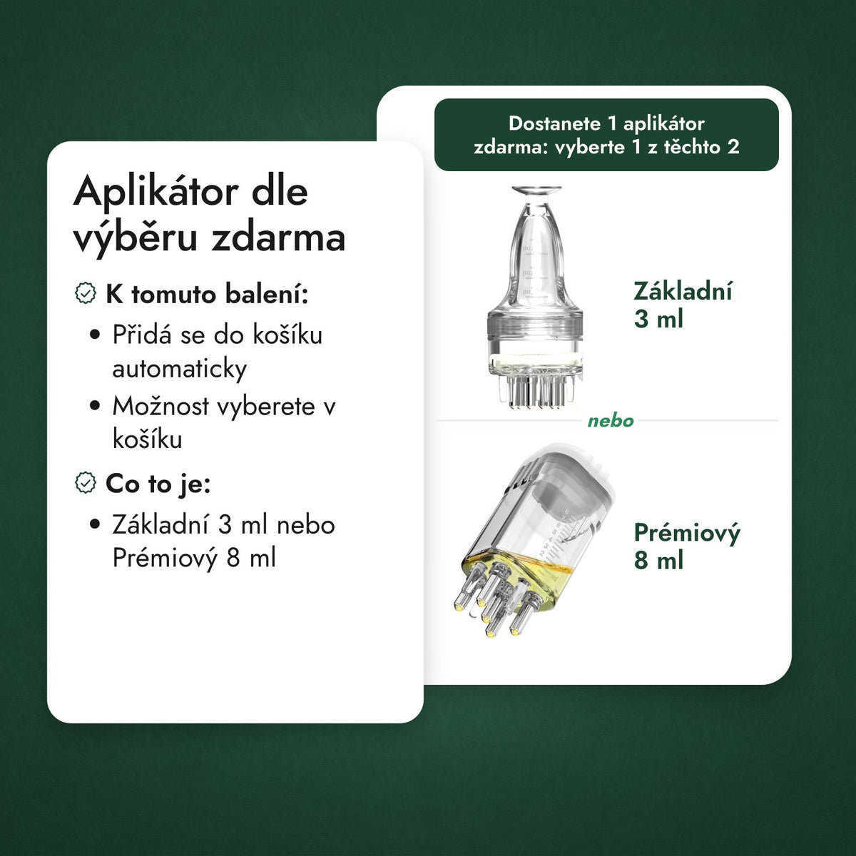 Aplikátor dle výběru zdarma