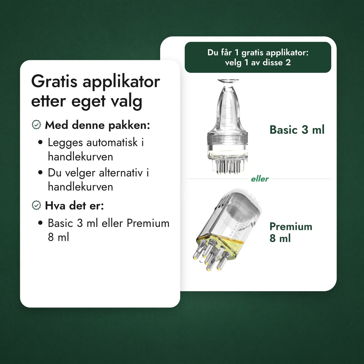 Gratis applikator etter eget valg