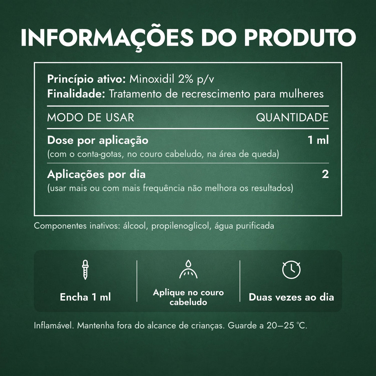 Informações do produto: Foligain Minoxidil 2% para Mulheres