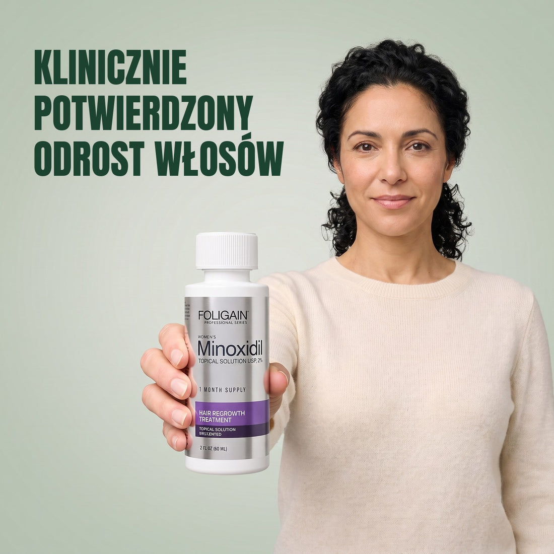 Foligain Płyn z minoksydylem 2% dla kobiet - zapas na 6 miesięcy — opakowanie produktu na białym tle