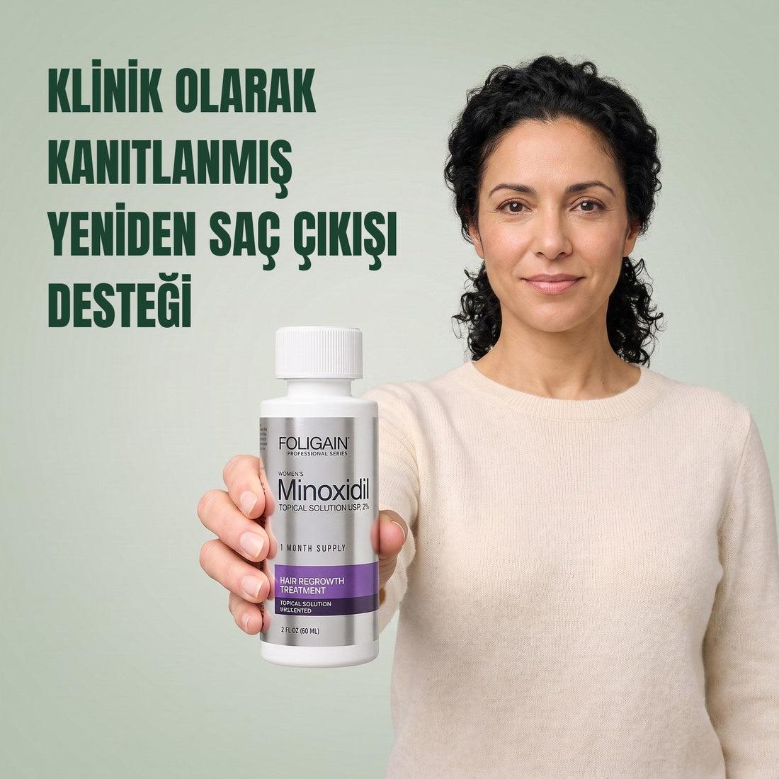Foligain Minoxidil Lotion 2% for Women - 6 Month Supply — product packaging on white background