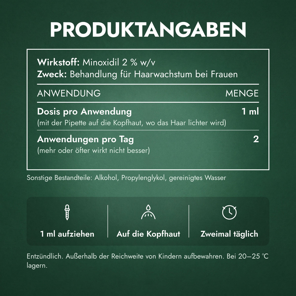 Produktangaben: Foligain Minoxidil 2 % für Frauen