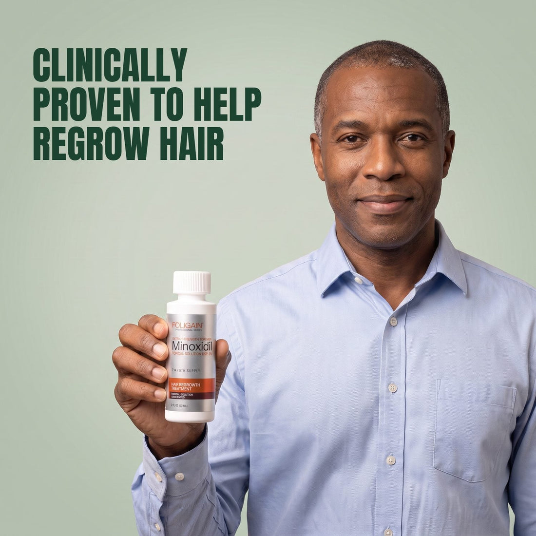 Foligain Minoxidil Lotion 5% for Men - 12 Month Supply — product packaging on white background