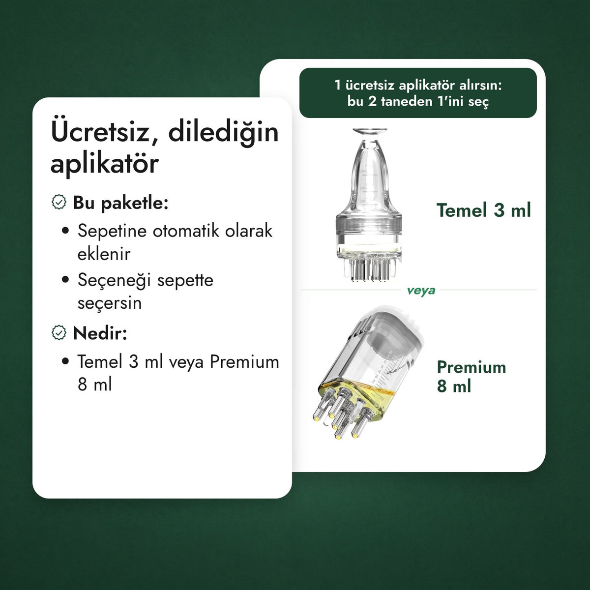 Ücretsiz, dilediğin aplikatör