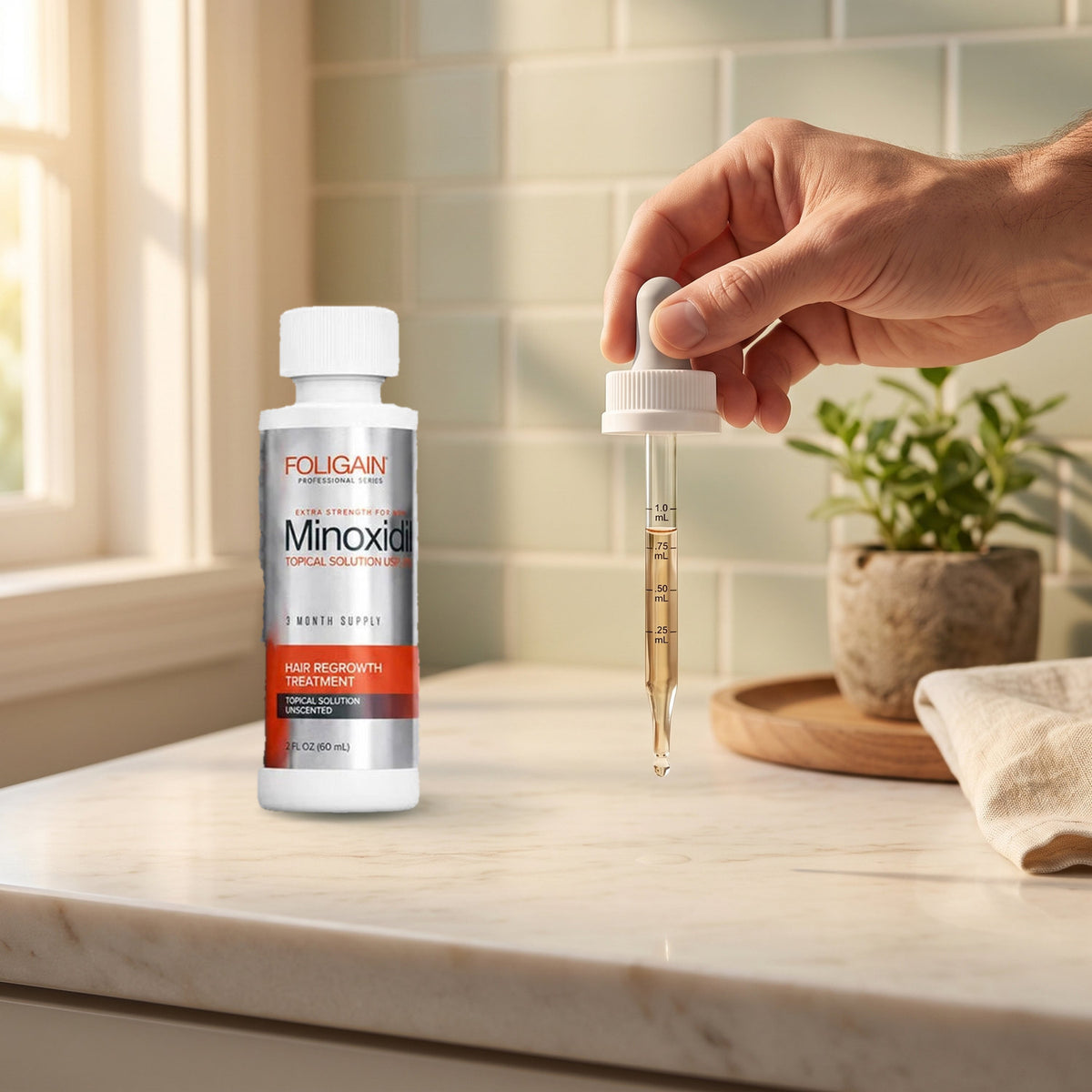 Foligain Minoxidil 5 % pour hommes au quotidien