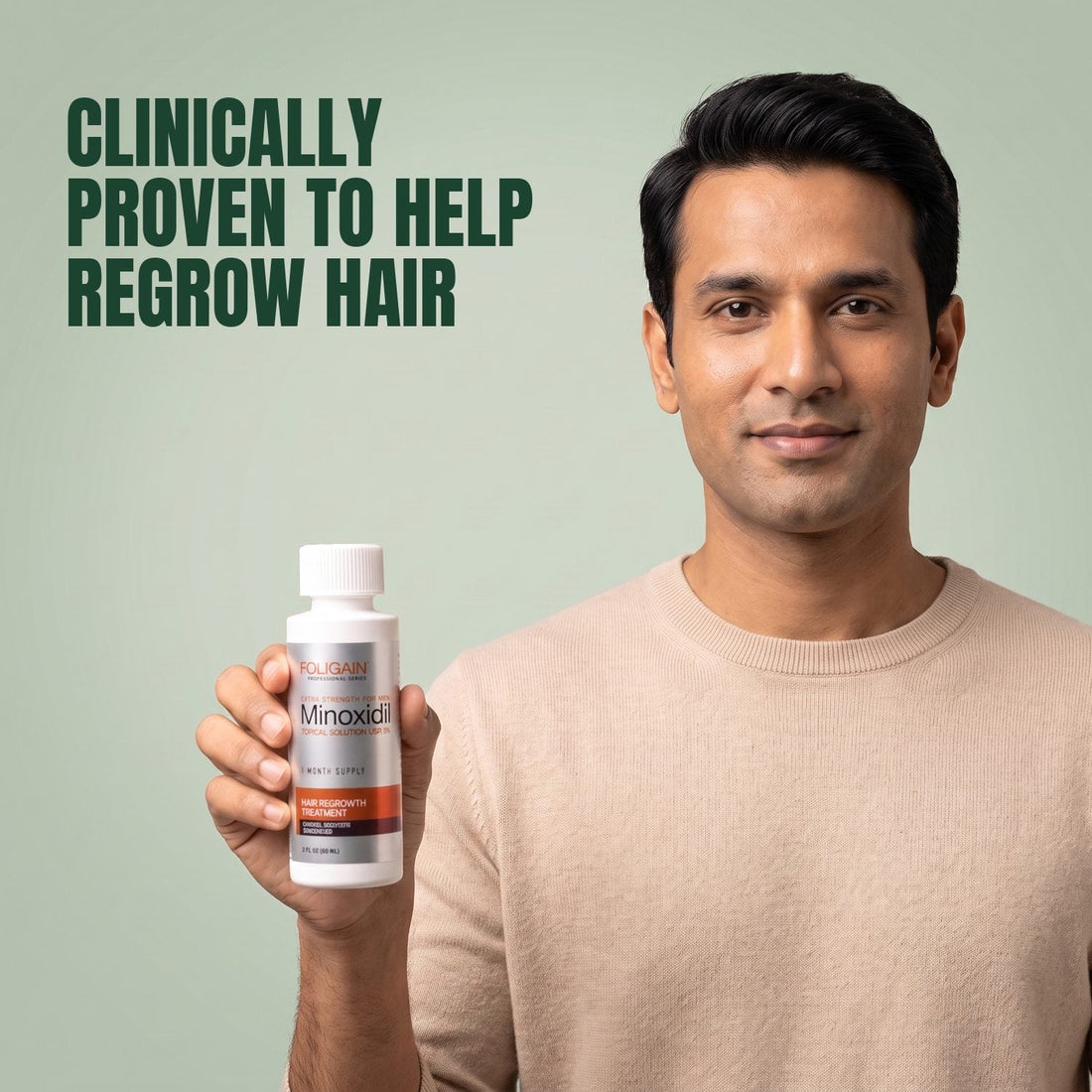 Foligain Minoxidil Lotion 5% for Men - 9 Month Supply — product packaging on white background