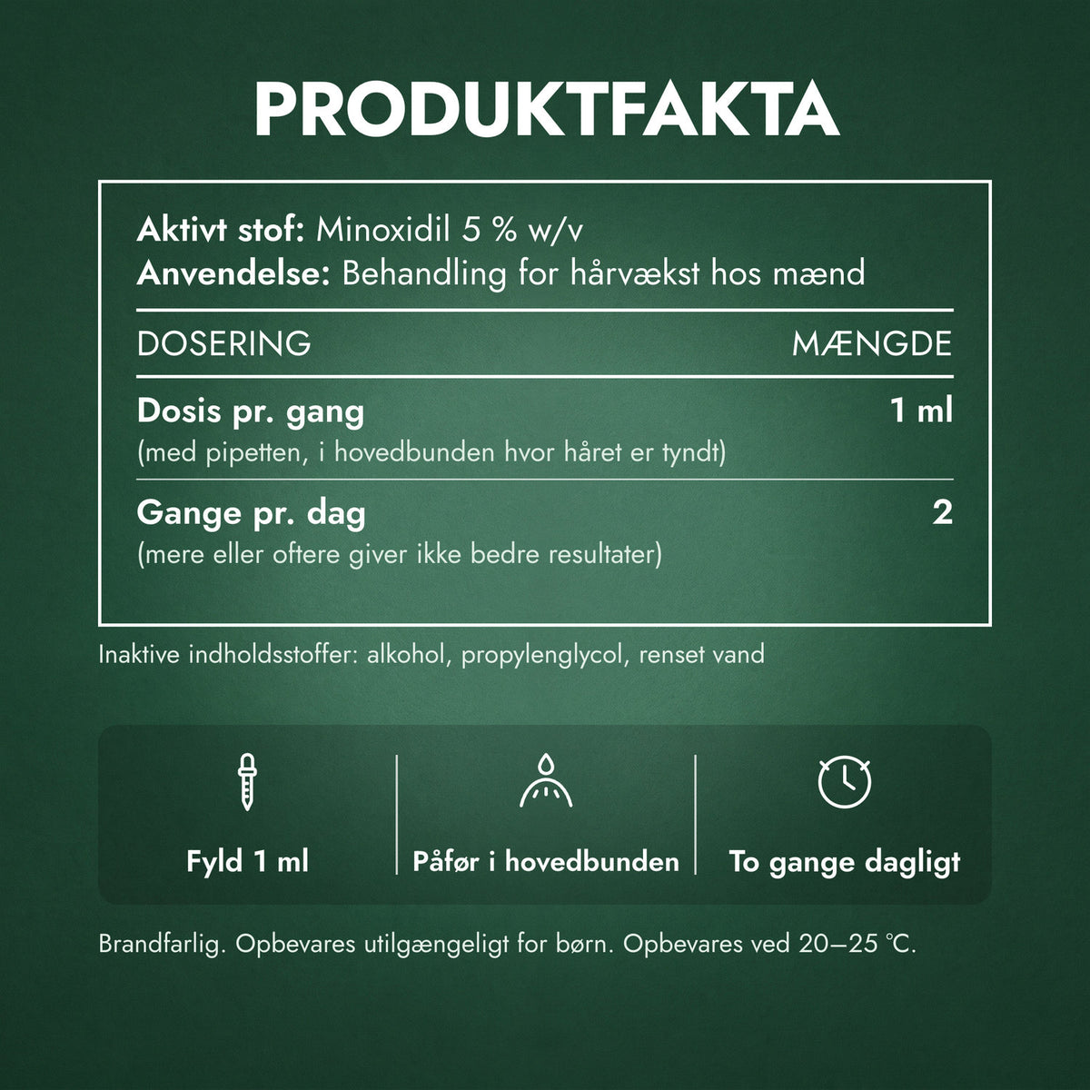 Produktfakta: Foligain Minoxidil 5 % til mænd
