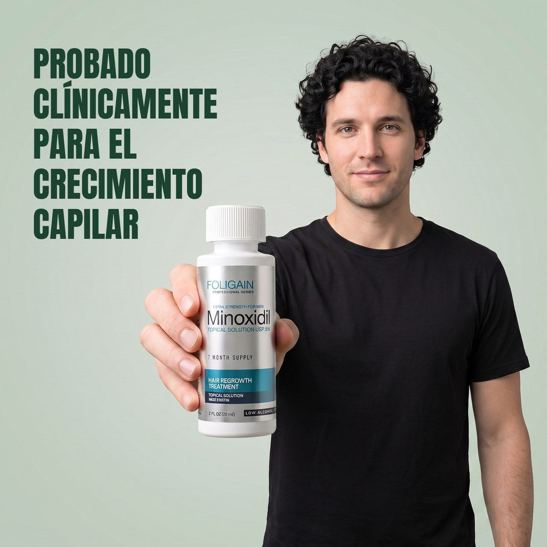 Foligain Minoxidil Lotion 5% for Men - Sensitive Skin - 12 Month Supply — product packaging on white background