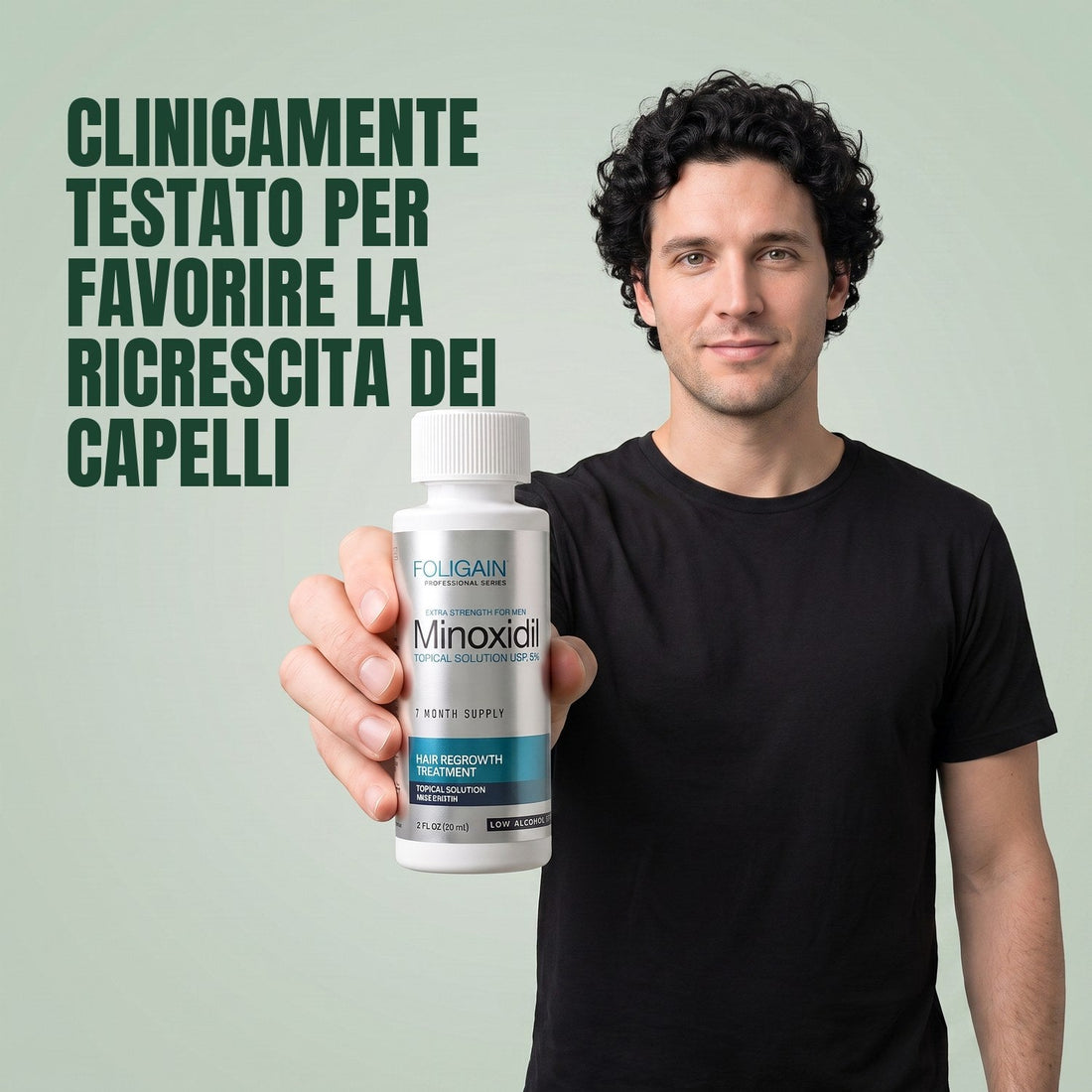 Foligain Minoxidil Lotion 5% for Men - Sensitive Skin - 12 Month Supply — product packaging on white background