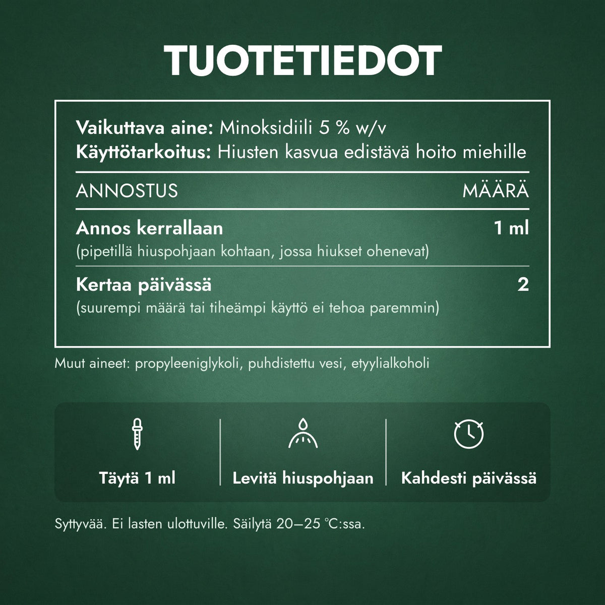 Tuotetiedot: Foligain Low Alcohol minoksidiili 5 % miehille