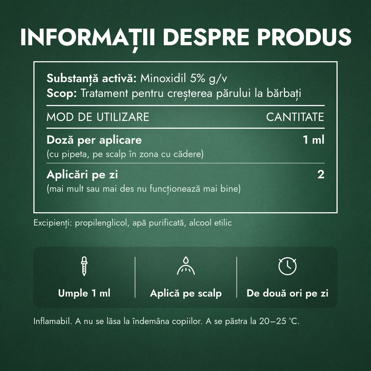 Informații despre produs: Foligain Low Alcohol minoxidil 5% pentru bărbați
