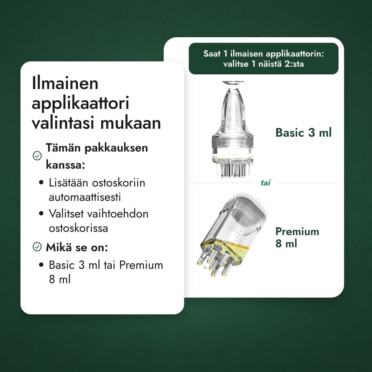 Ilmainen applikaattori valintasi mukaan