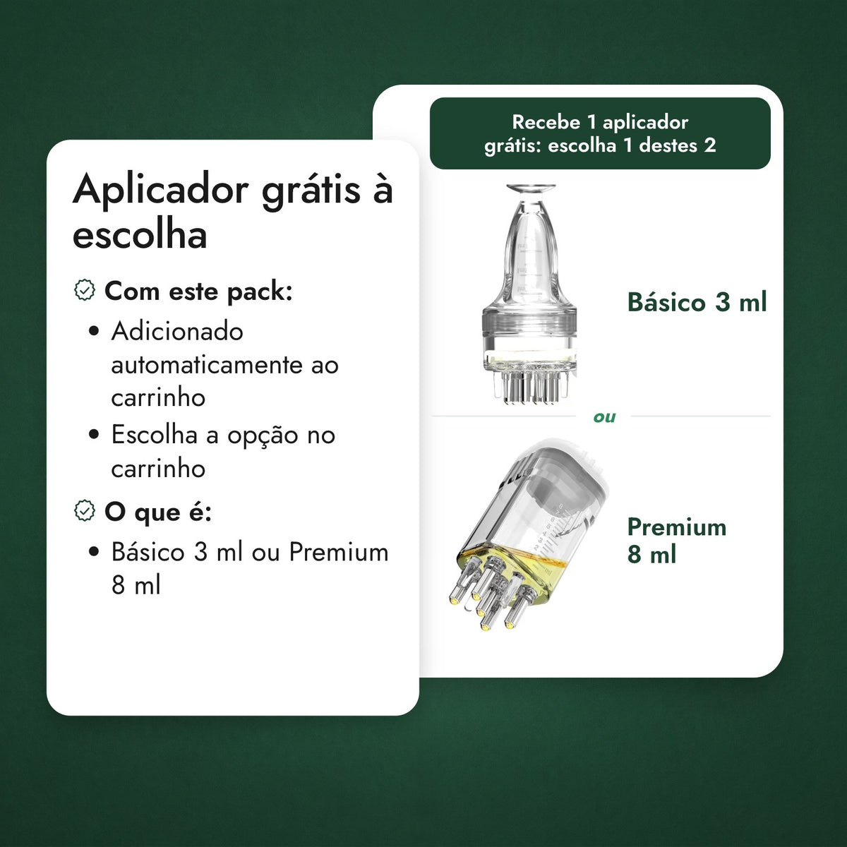 Aplicador grátis à escolha