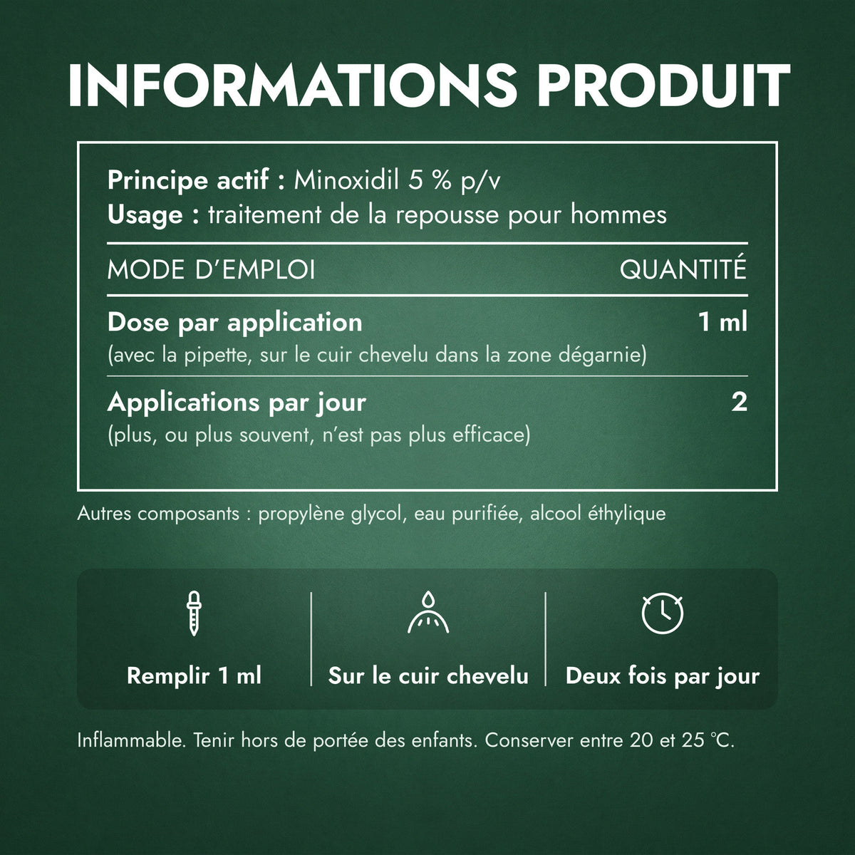 Informations produit: Foligain Low Alcohol Minoxidil 5 % pour hommes