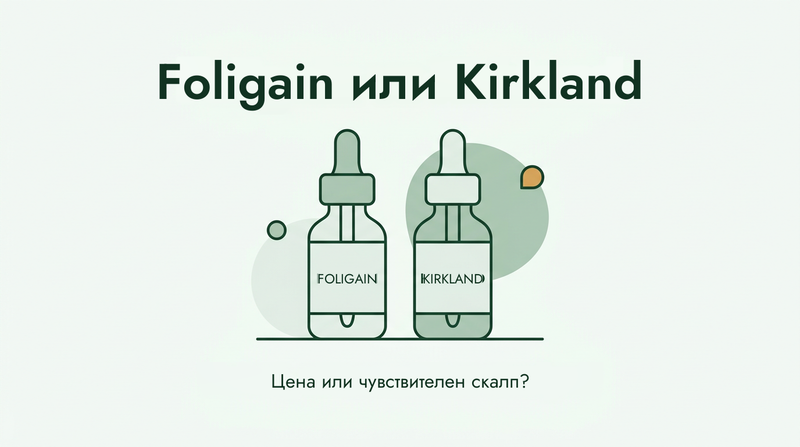 Foligain срещу миноксидил на Kirkland
