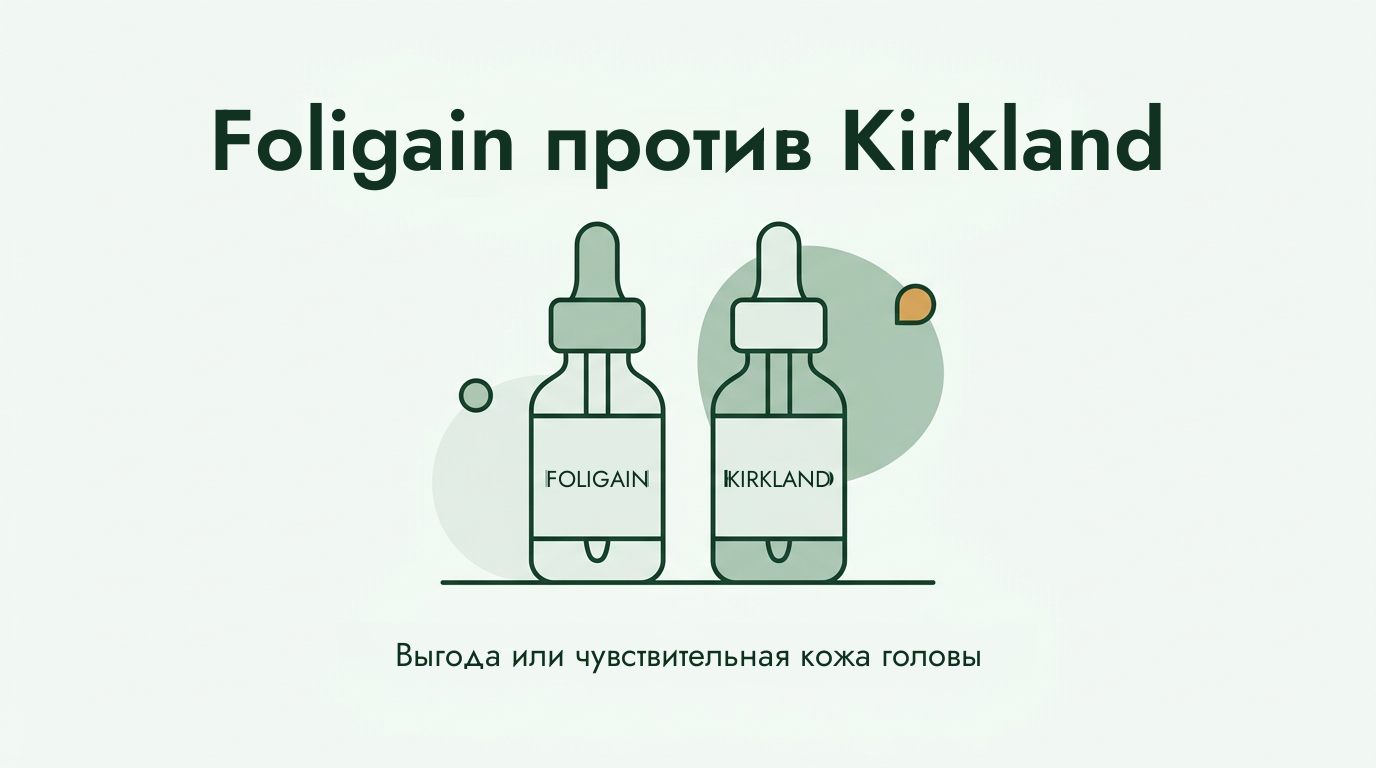 Foligain против миноксидила Kirkland