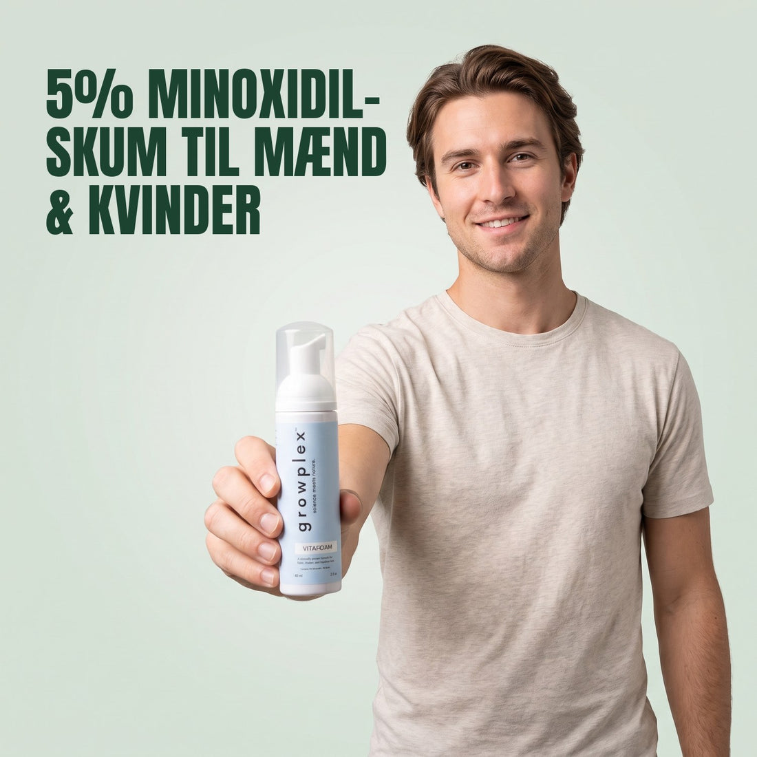 Growplex VitaFoam Minoxidil Skum 5% til kvinder og mænd - 12 måneders forbrug