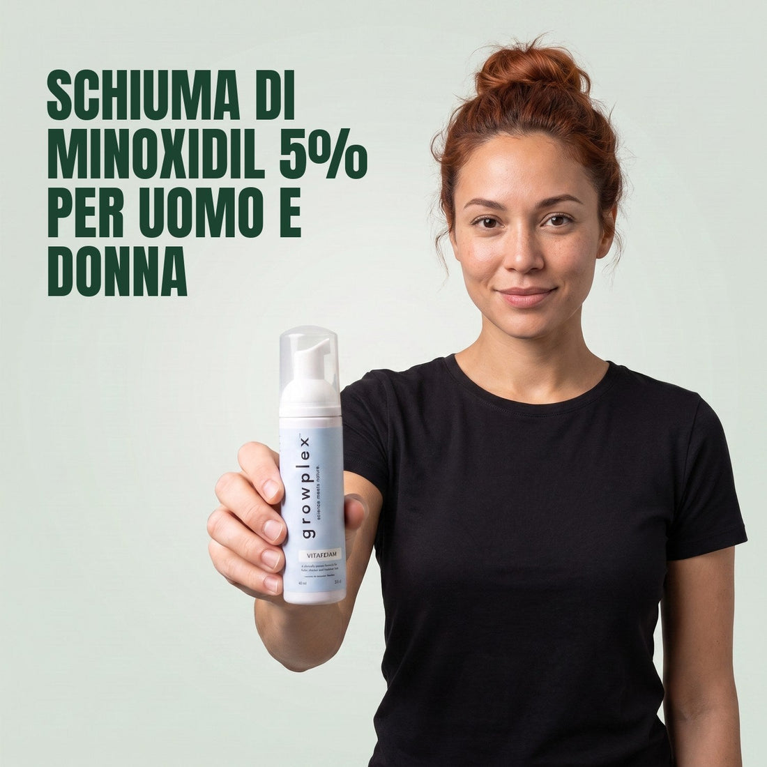 Growplex VitaFoam Schiuma Minoxidil 5% per Donna e Uomo - scorta per 6 mesi, 6 flaconi schiuma da 60 ml