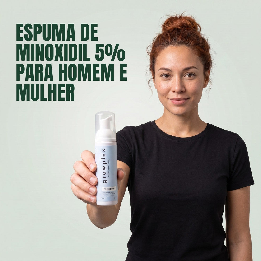 Espuma Growplex VitaFoam Minoxidil 5% para Mulheres e Homens - suprimento para 6 meses, 6 frascos de espuma de 60 ml