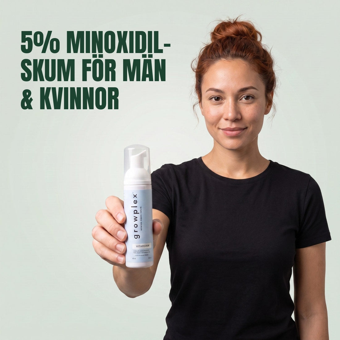 Growplex VitaFoam Minoxidil Skum 5% för kvinnor och män – 6 månaders förbrukning, 6 x 60 ml skumflaskor