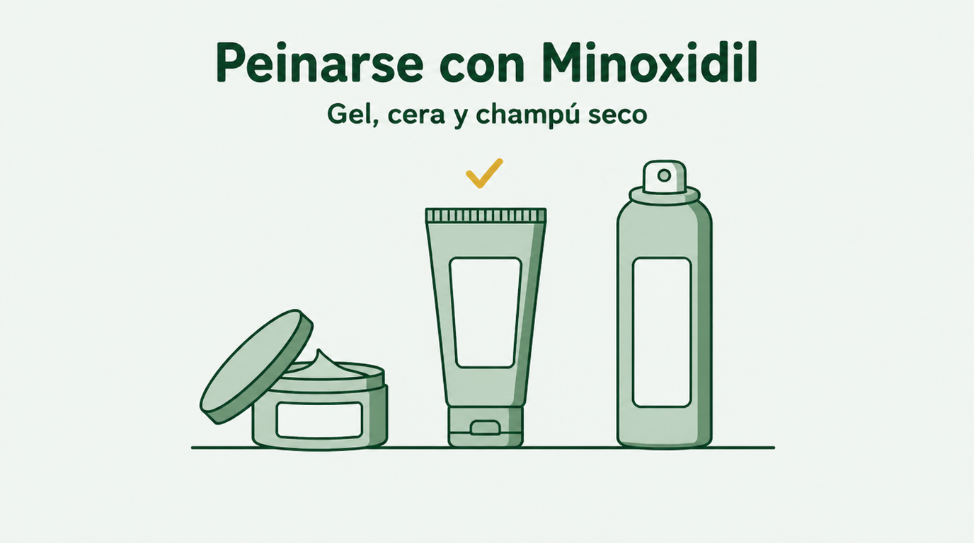 Usar otros productos capilares junto con minoxidil