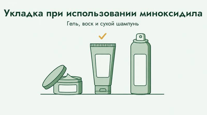 Использование других средств для волос вместе с миноксидилом