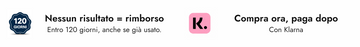 Nessun risultato significa rimborso entro 120 giorni, e compra ora e paga dopo con Klarna.