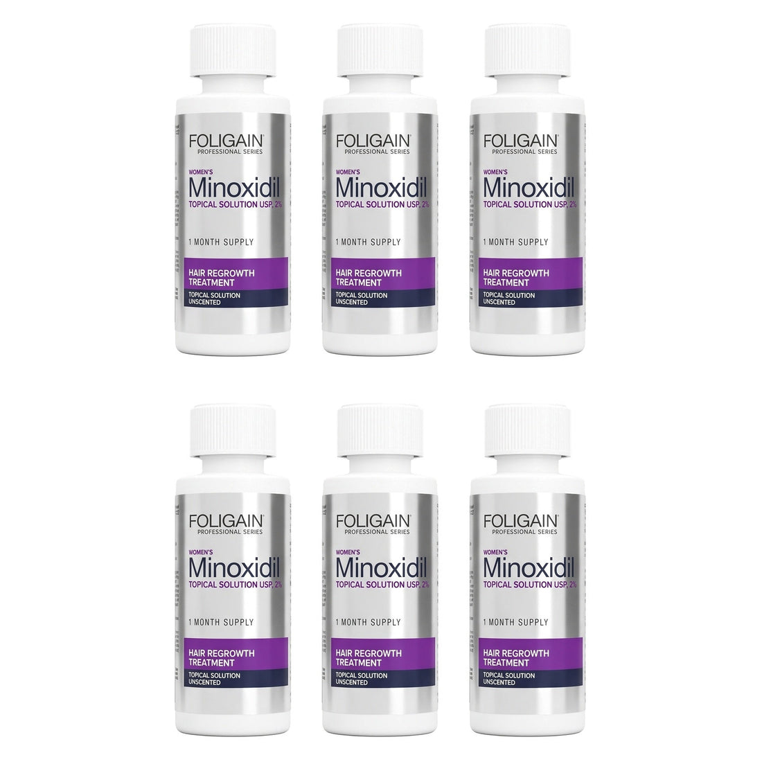 Foligain Minoxidil Lotion 2% for Women - 6 Month Supply — product packaging on white background
