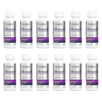 Foligain Minoxidil roztok 2 % pro ženy - zásoba na 12 měsíců — obal produktu na bílém pozadí