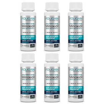 Foligain Minoxidil Lotion 5% for Men - Sensitive Skin - 6 month supply, 6 x 60 ml bottles