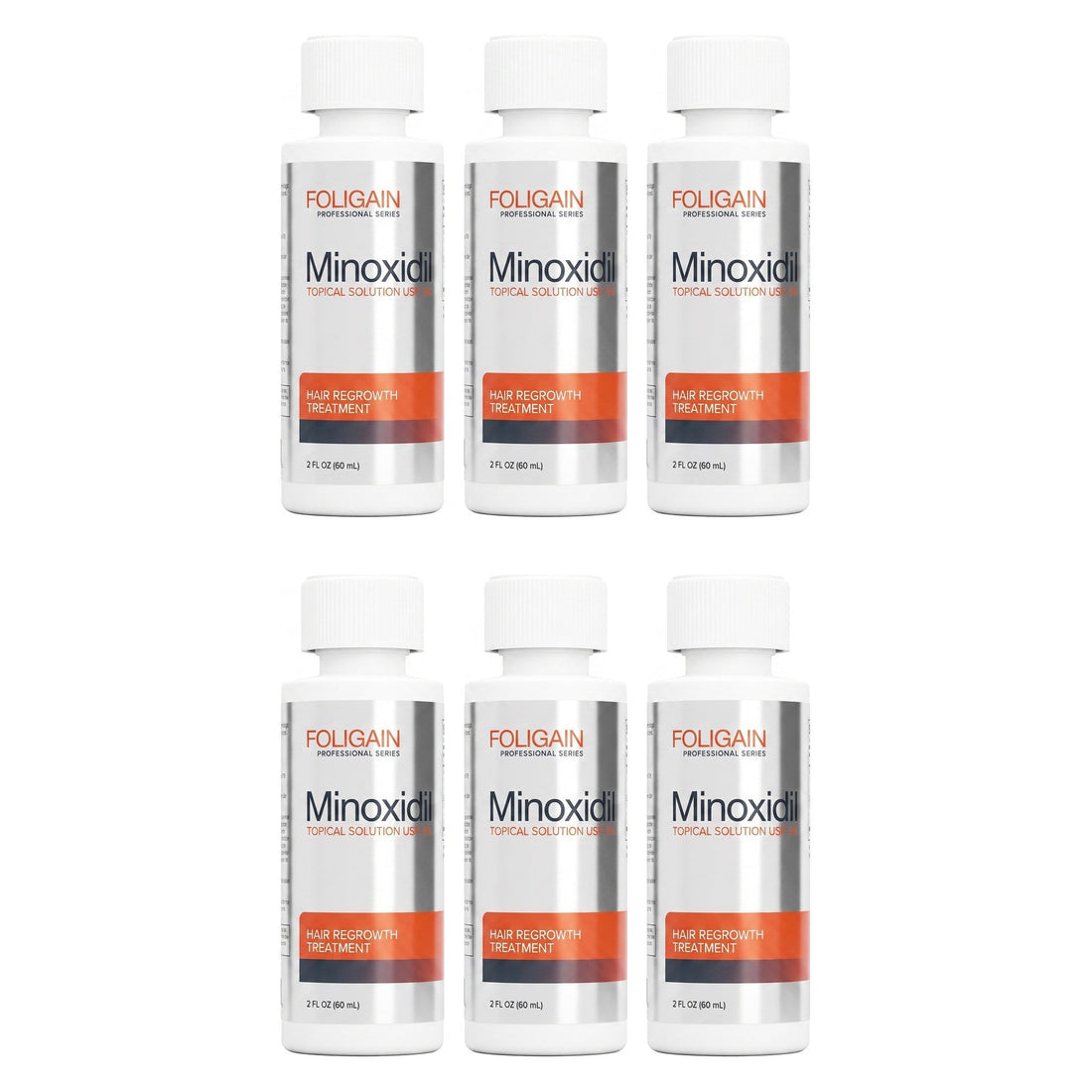 Foligain Minoxidil Lotion 5% for Men - 6 Month Supply — product packaging on white background
