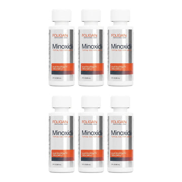 Foligain Minoxidil Lotion 5% for Men - 6 month supply, 6 x 60 ml bottles