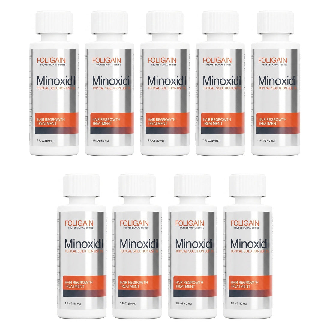 Foligain Minoxidil Lotion 5% for Men - 9 Month Supply — product packaging on white background