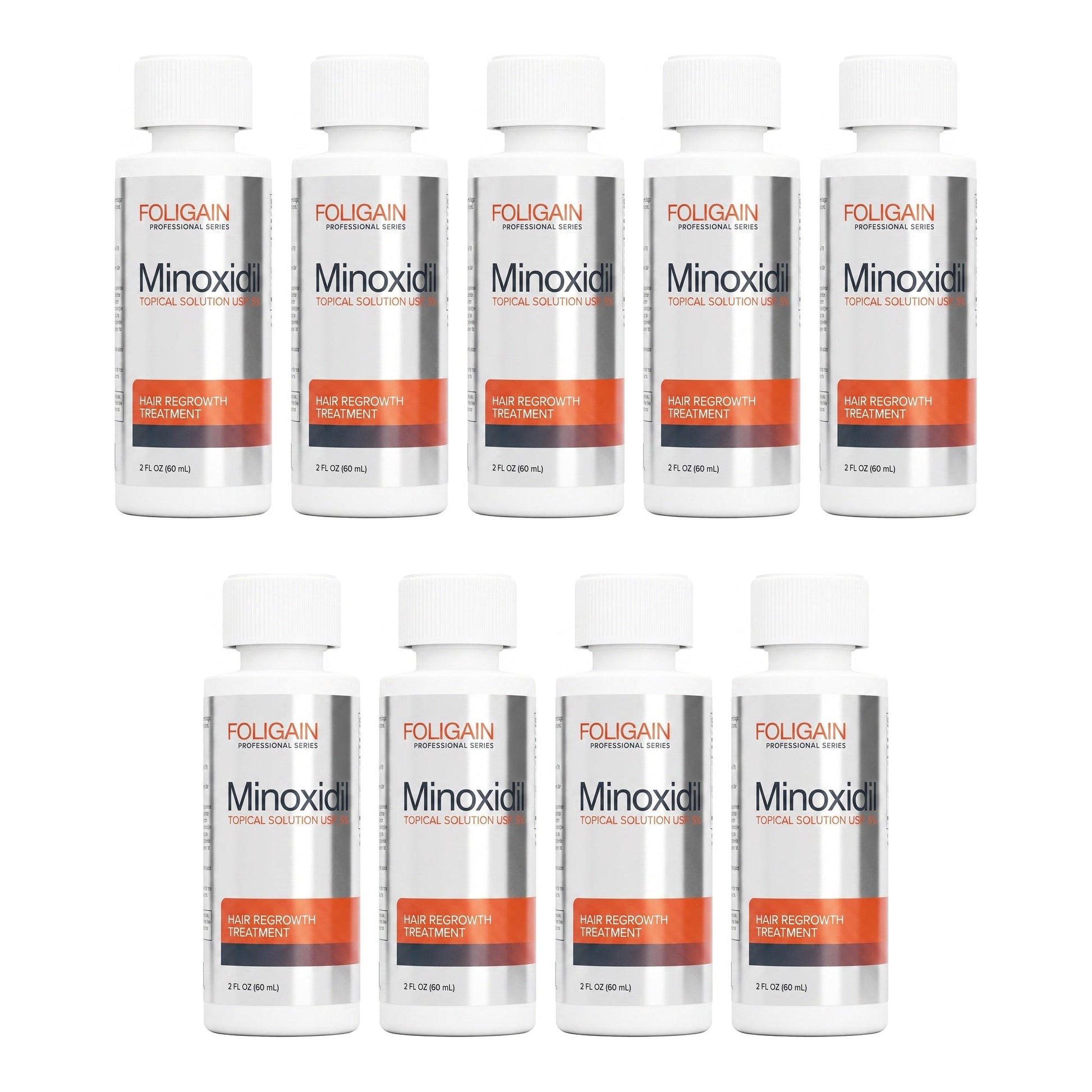 Foligain Minoxidil Lotion 5% for Men - 9 month supply, 9 x 60 ml bottles