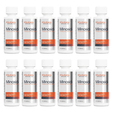 Foligain Minoxidil Lotion 5% for Men - 12 Month Supply — product packaging on white background