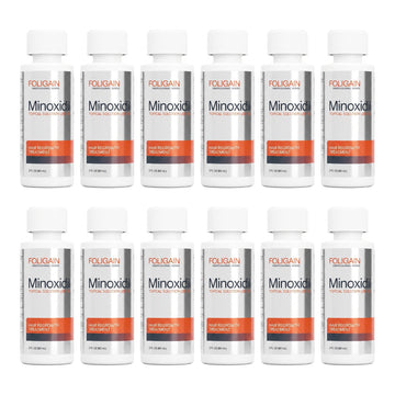 Foligain Minoxidil Lotion 5% for Men - 12 month supply, 12 x 60 ml bottles