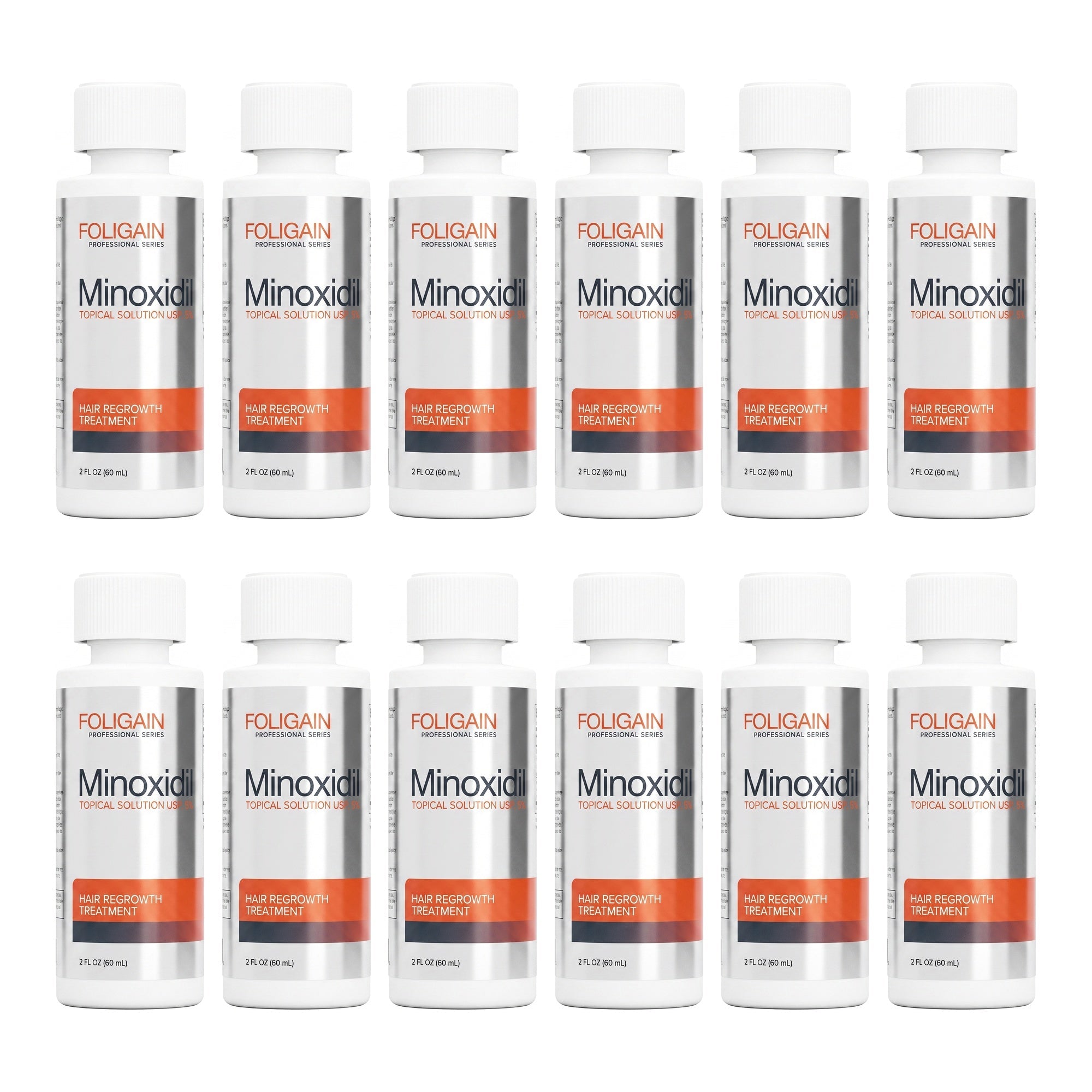 Foligain Minoxidil Lotion 5% for Men - 12 month supply, 12 x 60 ml bottles