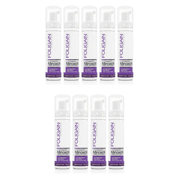Espuma de Minoxidil Foligain 2% para Mulheres - Suprimento para 9 Meses — embalagem do produto em fundo branco