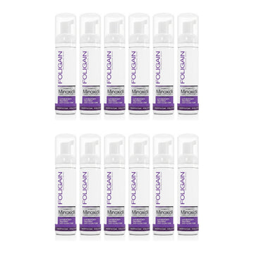 Foligain Minoxidil Foam 2% for Women - 12 month supply, 12 x 60 ml foam bottles