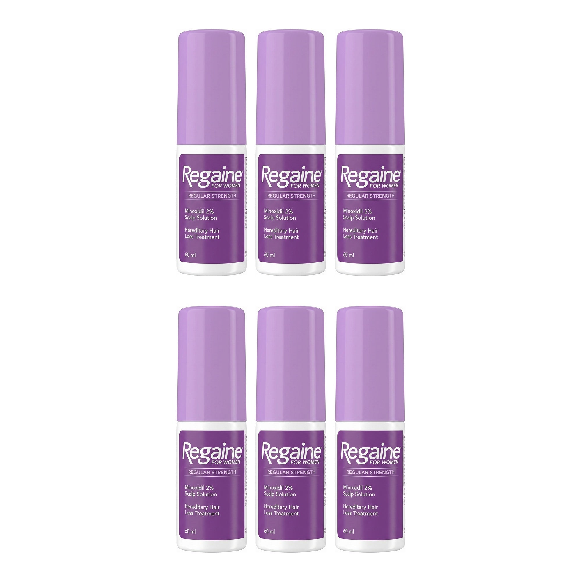Regaine Minoxidil Lotion 2% for Women - 6 month supply, 6 x 60 ml bottles