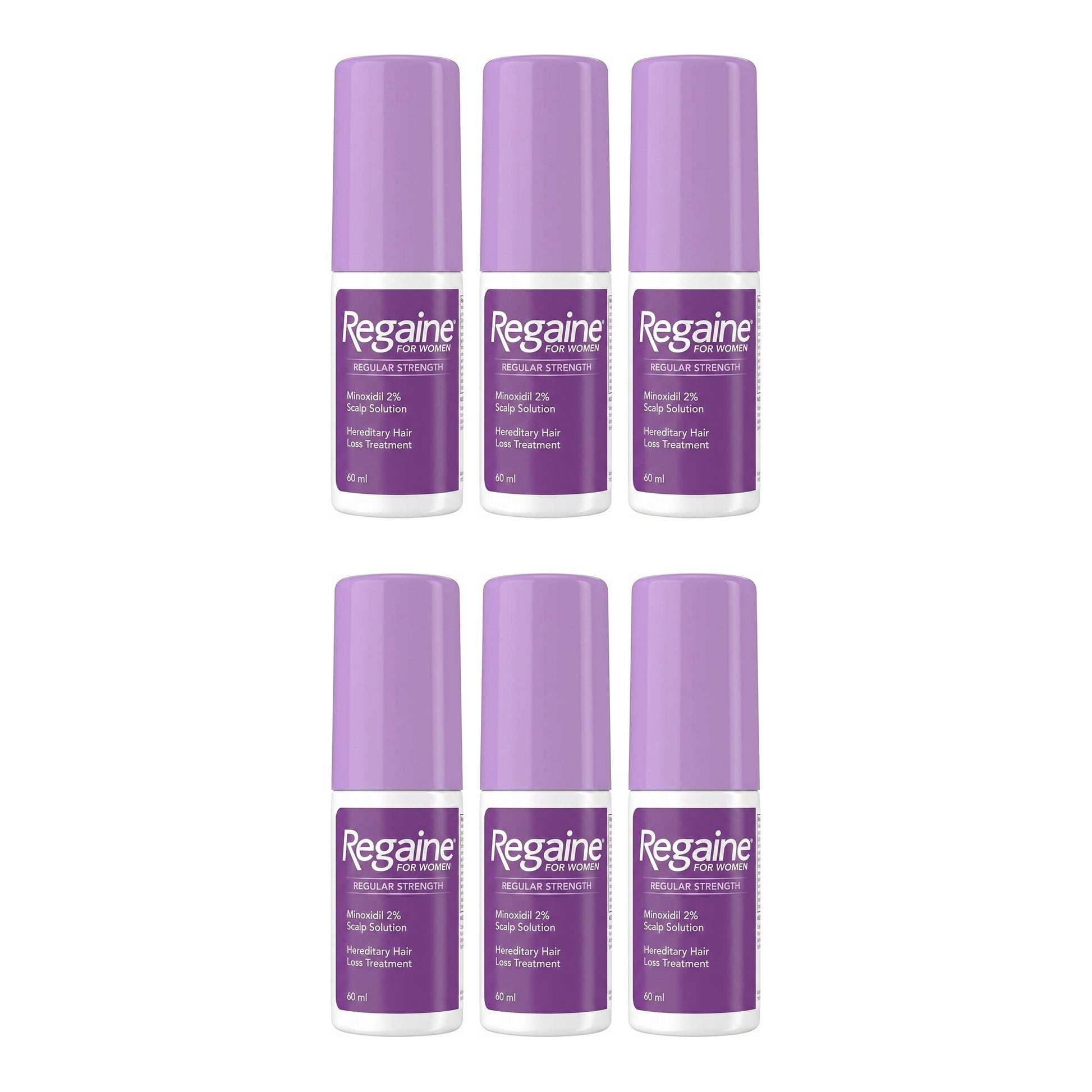 Regaine Minoxidil Lotion 2% for Women - 6 month supply, 6 x 60 ml bottles