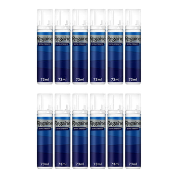 Regaine Schiuma Minoxidil 5% per Uomo - scorta per 12 mesi, 12 bombolette schiuma da 73 ml