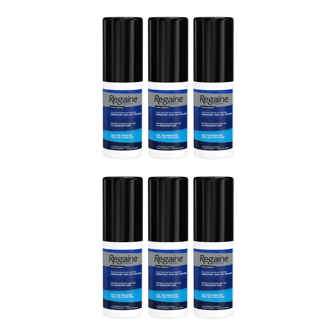 Regaine Minoxidil Lotion 5% for Men - 6 month supply, 6 x 60 ml bottles